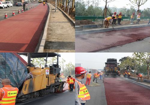 210國(guó)道完善工程PPP項(xiàng)目彩色路面工程首戰(zhàn)告捷